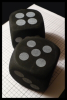 Dice : Dice - 6D - Foam Dice Black by Greenbriar Int Inc - Dollar Tree May 2010